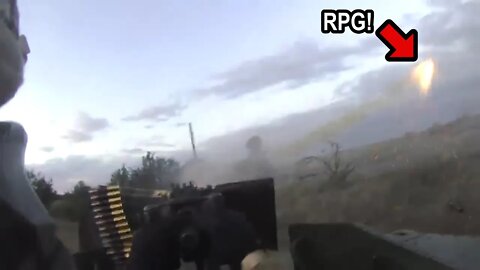 🔴 Ukraine War - RPG Bursts Right Next To American Humvee Gunner In Ukraine • GoPro Helmet Cam