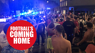 Fan pour onto the streets of Bristol to celebrate England win