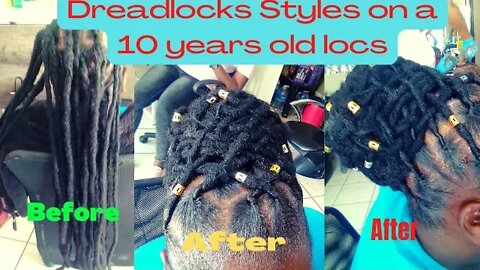 Dreadlocks transformation on a 10 years old locs after and before