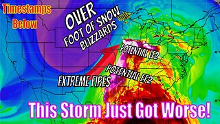 This Beast Just Got Worse! Potential EF2 Tornadoes, Huge Blizzards, Foot of Snow and More..