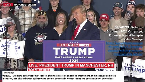 President Trump: We must Kill Political Correctness and Do Things Right! Manchester, New Hampshire 01.20.24