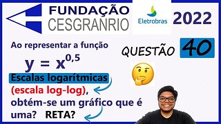 Escala Log log? CESGRANRIO 2022 Eletrobrás | Ao representar a função y = x0,5 em um sistema de eixos