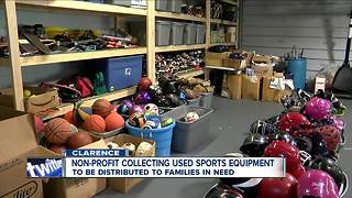 Non-profit distributing used sports equipment to families in need