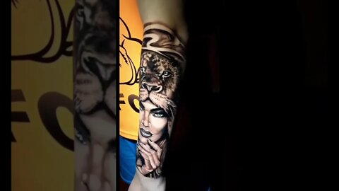 Mulher e leão #shorts siga meu perfil @Filipe Santos - Tattoo meta 1K 👽🔥