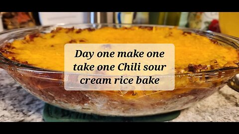 Day one of make one take one Chili cream rice bake #chili