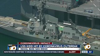 Navy ship dealing with virus outbreak docks in San Diego