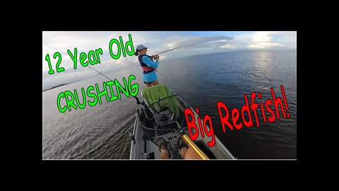 12 Year Old Catches Redfish Like A Boss
