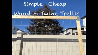 Twine 6 Inch Grid Trellis for Wooden Raised Garden Bed