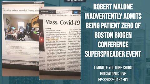 Robert Malone inadvertently admits being patient zero @ Boston Biogen conference superspreader evnt
