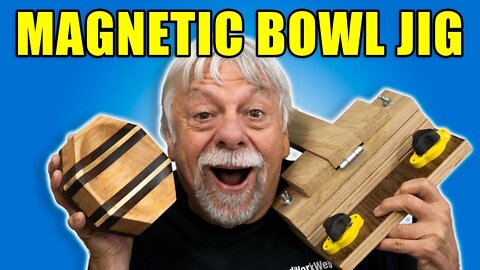 MAGNETIC Table Saw Bowl Jig / How to Make a Wooden Bowl Without a Lathe!