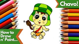 How to draw and paint Baby El Chavo