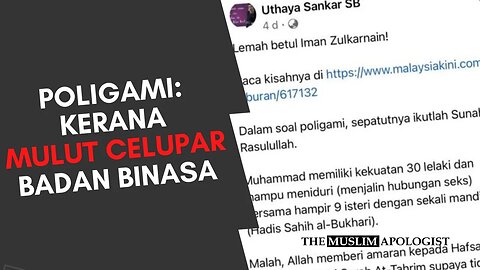 🔴 SIARAN LANGSUNG: UTHAYA SANKAR SB DAN ISU POLIGAMI RASULULLAH SAWS | The Muslim Apologist