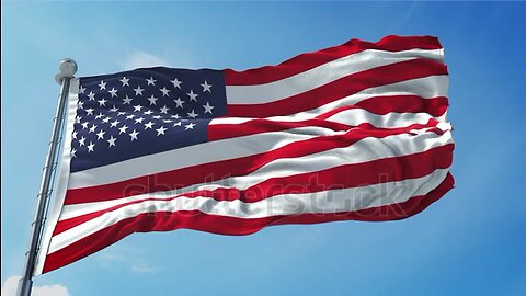 American Flag Loop. Realistic 4K. 30 fps flag of the US. American waving in the