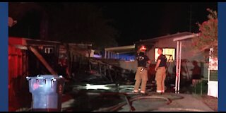 Clark County fire officials investigating overnight mobile home fire