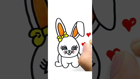 How to draw and paint Easter Bunny #shorts