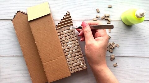 Wall decor | DIY Miniature cardboard house | Cardboard craft