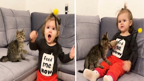 Baby and Kitten Fun and Cute - Funny Baby Video