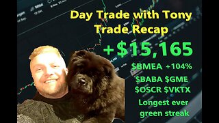 Day Trade With Tony Day Trade Recap +$15,165 $BMEA +104%