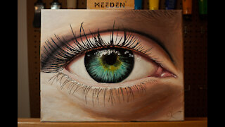 HOW TO PAINT A REALISTIC EYE!! - ACRYLIC PAINTING BY CHRIS KEMPTER!!