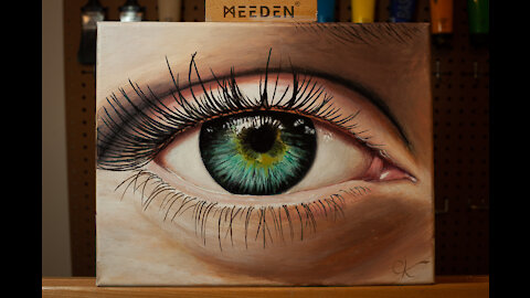 HOW TO PAINT A REALISTIC EYE!! - ACRYLIC PAINTING BY CHRIS KEMPTER!!
