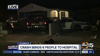 6 people hurt in Phoenix crash