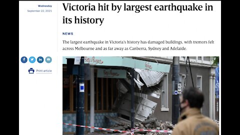 Victoria, Australia has the largest earthquake in its history (draconian anti-COVID laws)