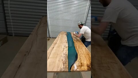 Finishing the bottom of this beautiful dining table!!!