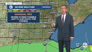 Isolated storms possible south