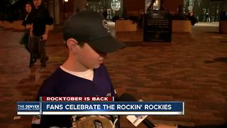 Fans celebrate the rockin' Rockies