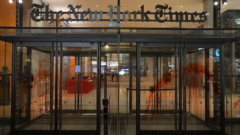 Anti-Israel Protesters Splatter Fake Blood On New York Times Building And Set Israel Flag Ablaze