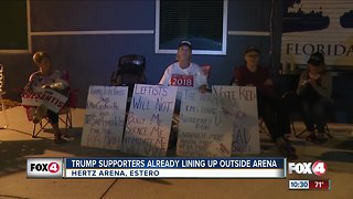 Trump supporters camp out ahead of president's visit