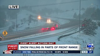 Snow falling around Front Range