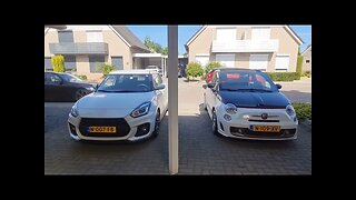 Abarth 595C Vs Suzuki Swift Sport ZC33S size and dimensions comparison SIDE BY SIDE.