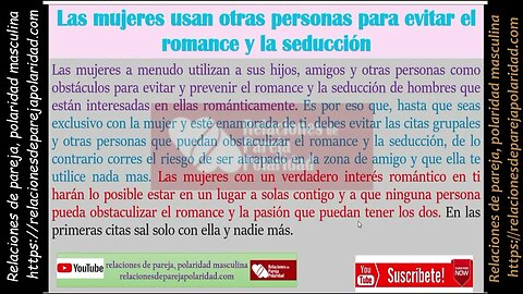 Las mujeres usan otras personas para evitar el romance y la seducción No te dejes - mejorado