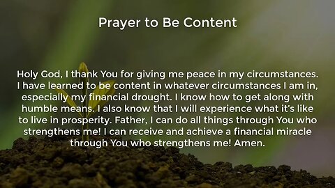 Prayer to Be Content (Miracle Prayer for Financial Help from God)