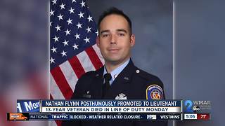 Firefighter that died in line of duty promoted to Lieutenant