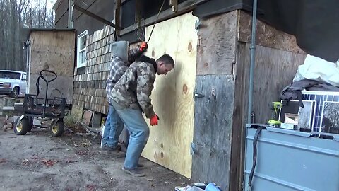 Off Grid Water Shed Door & Skirting & Goat Shed Winterized