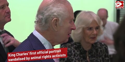 King Charles' first official portrait vandalised by animal rights activists