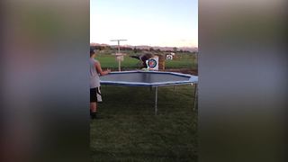 Girl Tries To Flip On A Trampoline And Fails