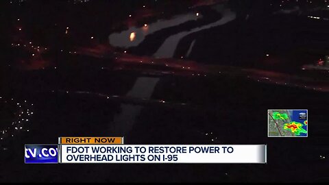 FDOT working to restore street lights on I-95 in Palm Beach County after outage