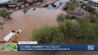 Monsoon brings storm damage, flooding and water rescues Friday