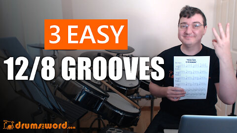 Three Easy 12/8 Drum Grooves