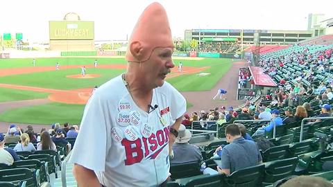 Conehead celebrates 40 years of vending beer at Buffalo Bisons games