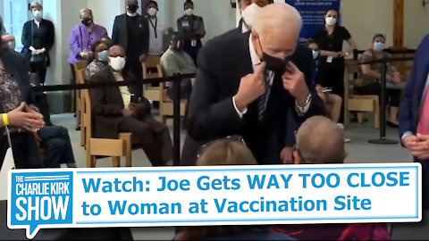 Watch: Joe Gets WAY TOO CLOSE to Woman at Vaccination Site