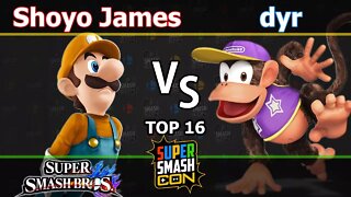 Shoyo James (Luigi) vs. dyr (Diddy Kong) - Wii U Singles Top 16 - SSC2017