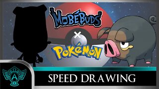 Speed Drawing: 9th Gen Pokemon - Lechonk | Mobébuds Style