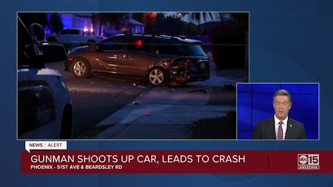 PD: Man involved in crash after being shot near 51st Ave and Beardsley