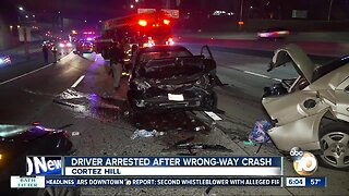 Driver arrested after wrong-way crash on I-5