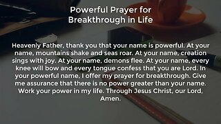 Powerful Prayer for Breakthrough in Life (Powerful Prayer for Favor and Breakthrough)