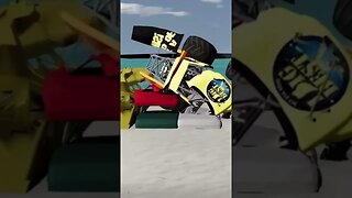 Dirt Crew Crazy Crash! | Beamng Monster Jam #shorts #beamngdrive #crash